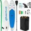 imageGoplus Inflatable Stand Up Paddle Board 10FT105FT11FT SUP with Accessory Pack Adjustable Paddle Carry Bag Fin Hand Pump Leash Repair Kit11 FT
