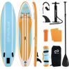 imageGoplus Inflatable Stand Up Paddle Board 10FT105FT11FT SUP with Accessory Pack Adjustable Paddle Carry Bag Fin Hand Pump Leash Repair Kit11 FT