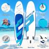imageGoplus Inflatable Stand Up Paddle Board 10FT105FT11FT SUP with Accessory Pack Adjustable Paddle Carry Bag Fin Hand Pump Leash Repair Kit11 FT