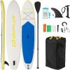 imageGoplus Inflatable Stand Up Paddle Board 10FT105FT11FT SUP with Accessory Pack Adjustable Paddle Carry Bag Fin Hand Pump Leash Repair Kit11 FT