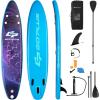 imageGoplus Inflatable Stand up Paddle Board 1010511 SUP 6quot Thick with Premium Accessories Adjustable Aluminum Paddle Leash Carry Bag Hand Pump Removable Fin ISUP for Adults11 FT