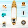 imageGoplus Inflatable Stand up Paddle Board 1010511 SUP 6quot Thick with Premium Accessories Adjustable Aluminum Paddle Leash Carry Bag Hand Pump Removable Fin ISUP for Adults10FT