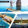 imageGoplus Inflatable Stand up Paddle Board 1010511 SUP 6quot Thick with Premium Accessories Adjustable Aluminum Paddle Leash Carry Bag Hand Pump Removable Fin ISUP for Adults11 FT