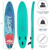 imageGoplus Inflatable Stand up Paddle Board 1010511 SUP 6quot Thick with Premium Accessories Adjustable Aluminum Paddle Leash Carry Bag Hand Pump Removable Fin ISUP for Adults105 FT