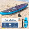 imageGoplus Inflatable Stand up Paddle Board 1010511 SUP 6quot Thick with Premium Accessories Adjustable Aluminum Paddle Leash Carry Bag Hand Pump Removable Fin ISUP for Adults11 FT