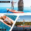 imageGoplus Inflatable Stand up Paddle Board 1010511 SUP 6quot Thick with Premium Accessories Adjustable Aluminum Paddle Leash Carry Bag Hand Pump Removable Fin ISUP for Adults11 FT