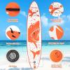 imageGoplus Inflatable Stand up Paddle Board 1010511 SUP 6quot Thick with Premium Accessories Adjustable Aluminum Paddle Leash Carry Bag Hand Pump Removable Fin ISUP for Adults11 FT