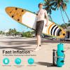 imageGoplus Inflatable Stand up Paddle Board 1010511 SUP 6quot Thick with Premium Accessories Adjustable Aluminum Paddle Leash Carry Bag Hand Pump Removable Fin ISUP for Adults10FT