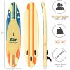 imageGoplus Inflatable Stand up Paddle Board 1010511 SUP 6quot Thick with Premium Accessories Adjustable Aluminum Paddle Leash Carry Bag Hand Pump Removable Fin ISUP for Adults105 FT