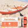 imageGoplus Inflatable Stand up Paddle Board 1010511 SUP 6quot Thick with Premium Accessories Adjustable Aluminum Paddle Leash Carry Bag Hand Pump Removable Fin ISUP for Adults11 FT