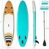 imageGoplus Inflatable Stand up Paddle Board 1010511 SUP 6quot Thick with Premium Accessories Adjustable Aluminum Paddle Leash Carry Bag Hand Pump Removable Fin ISUP for Adults11 FT
