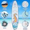 imageGoplus Inflatable Stand up Paddle Board 1010511 SUP 6quot Thick with Premium Accessories Adjustable Aluminum Paddle Leash Carry Bag Hand Pump Removable Fin ISUP for Adults11 FT