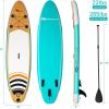 imageGoplus Inflatable Stand up Paddle Board 1010511 SUP 6quot Thick with Premium Accessories Adjustable Aluminum Paddle Leash Carry Bag Hand Pump Removable Fin ISUP for Adults10FT