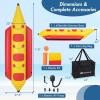 imageGoplus Inflatable Towable Tubes for Boating 13 Rider Hot Dog Tube wElectric Air Pump Carrying Bag Water Recreation Sports Banana Boat for Towing Rider