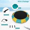 imageGoplus Inflatable Water Trampoline 10FT12FT15FT Recreational Water Bouncer wElectric Inflator Rope Ladder Mooring Ropes Anchor Adults Youth Bounce Swim Platform for Lakes Pools15FTYellowGreen