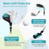 imageGoplus Junior Complete Golf Club Set for Kids Right Hand Golf Clubs with Stand Bag Rain Hood Golf Practice Set for Ages 578101113 Boys GirlsBlue  Ages 810  4PCS
