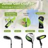 imageGoplus Junior Complete Golf Club Set for Kids Right Hand Golf Clubs with Stand Bag Rain Hood Golf Practice Set for Ages 578101113 Boys GirlsGreen  Ages 810  4PCS