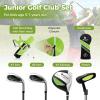 imageGoplus Junior Complete Golf Club Set for Kids Right Hand Golf Clubs with Stand Bag Rain Hood Golf Practice Set for Ages 578101113 Boys GirlsGreen  Ages 57  4PCS
