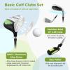 imageGoplus Junior Complete Golf Club Set for Kids Right Hand Golf Clubs with Stand Bag Rain Hood Golf Practice Set for Ages 578101113 Boys GirlsGreen  Ages 810  4PCS