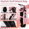 imageGoplus Junior Complete Golf Club Set for Kids Right Hand Golf Clubs with Stand Bag Rain Hood Golf Practice Set for Ages 578101113 Boys GirlsPink  Ages 57  4PCS