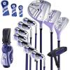 imageGoplus Complete Golf Club Set for Women 11 PCS Right Handed Golf Clubs with 460CC 1 Driver 3 Fairway 5 Hybrid 56789PS Irons Putter Golf Cart Bag with Rain Hood for LadyPurple