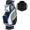 imageGoplus Golf Cart Bag with 14Way Top Organizers Lightweight Portable Golf Club Bag W7 Zippered Pockets Including Waterproof Valuable Pockets Rain Hood Shoulder Strap for Men WomenNavyGray