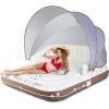imageGoplus Inflatable Canopy Island 73 Tanning Pool Lounger Float wRetractableampampRemovable Canopy SPF50 3 Comfy Pillows Giant Pool Float Load 440 LBS for 23 Person Lake Beach Garden71 Square