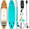 imageGoplus Inflatable Stand up Paddle Board 1010511 SUP 6quot Thick with Premium Accessories Adjustable Aluminum Paddle Leash Carry Bag Hand Pump Removable Fin ISUP for Adults10FT