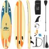 imageGoplus Inflatable Stand up Paddle Board 1010511 SUP 6quot Thick with Premium Accessories Adjustable Aluminum Paddle Leash Carry Bag Hand Pump Removable Fin ISUP for Adults11 FT