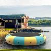 imageGoplus Inflatable Water Trampoline 10FT12FT15FT Recreational Water Bouncer wElectric Inflator Rope Ladder Mooring Ropes Anchor Adults Youth Bounce Swim Platform for Lakes Pools15FTYellowGreen