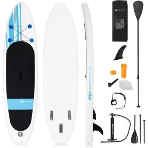 imageGoplus 10ft Inflatable Stand Up Paddle Board SUP with Safe Leash Adjustable Paddle Carry Backpack and Premium Accessories for Youth and Adults