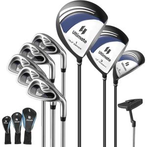 imageGoplus Complete Golf Club Set for Men 9 Pieces Golf Clubs with 1 Driver 3 Fairway 4 Hybrid 6 ampamp 7 ampamp 8 ampamp 9 ampamp P Irons Putter Head Covers Mens Right Handed9 PCS  Blue