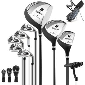 imageGoplus Complete Golf Club Set for Men 9 Pieces Golf Clubs with 1 Driver 3 Fairway 4 Hybrid 6 ampamp 7 ampamp 8 ampamp 9 ampamp P Irons Putter Head Covers Mens Right Handed9 PCS wStand Bag  Grey