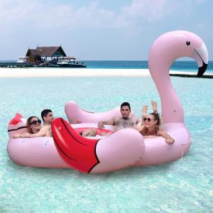 imageGoplus Giant Flamingo Pool Float 46 People Inflatable Pool Raft wAir Pump ampamp 6 Cup Holders for Adults Kids Floating Island Toys for Party Beach River LakeFlamingo  46 Person