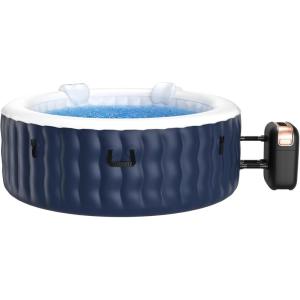 imageGoplus Inflatable Hot Tub Spa 71inch x 27inch 4 Person Portable Hot Tub W 108 Massage Bubble Air Jets Filter Cartridge Pump Tub Cover Ground Sheet Indoor ampamp Outdoor Heated Tub Blue