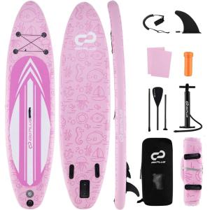 imageGoplus Inflatable Stand Up Paddle Board 10FT105FT11FT SUP with Accessory Pack Adjustable Paddle Carry Bag Fin Hand Pump Leash Repair Kit11 FT