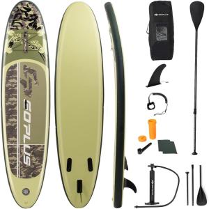 imageGoplus Inflatable Stand up Paddle Board iSUP Cruiser 6quot Thickness iSUP Package w3 Fins Thuster Adjustable Paddle Pump Kit and Carry Backpack Tiger 11 FT
