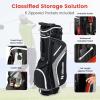 imageGoplus 14 Way Top Dividers Golf Stand Bag Lightweight Golf Clubs Bag with Cooler Bag 6 Zippered Pockets Dual Shoulder Straps Rain Hood Portable Golf Bag with Stand for Men WomenRed