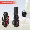 imageGoplus 14 Way Top Dividers Golf Stand Bag Lightweight Golf Clubs Bag with Cooler Bag 6 Zippered Pockets Dual Shoulder Straps Rain Hood Portable Golf Bag with Stand for Men WomenRed