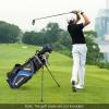imageGoplus 14 Way Top Dividers Golf Stand Bag Lightweight Golf Clubs Bag with Cooler Bag 6 Zippered Pockets Dual Shoulder Straps Rain Hood Portable Golf Bag with Stand for Men WomenBlue