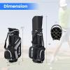 imageGoplus 14 Way Top Dividers Golf Stand Bag Lightweight Golf Clubs Bag with Cooler Bag 6 Zippered Pockets Dual Shoulder Straps Rain Hood Portable Golf Bag with Stand for Men WomenGrey
