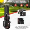 imageGoplus 14 Way Top Dividers Golf Stand Bag Lightweight Golf Clubs Bag with Cooler Bag 6 Zippered Pockets Dual Shoulder Straps Rain Hood Portable Golf Bag with Stand for Men WomenRed