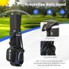 imageGoplus 14 Way Top Dividers Golf Stand Bag Lightweight Golf Clubs Bag with Cooler Bag 6 Zippered Pockets Dual Shoulder Straps Rain Hood Portable Golf Bag with Stand for Men WomenBlue