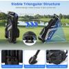imageGoplus 14 Way Top Dividers Golf Stand Bag Lightweight Golf Clubs Bag with Cooler Bag 6 Zippered Pockets Dual Shoulder Straps Rain Hood Portable Golf Bag with Stand for Men WomenGrey