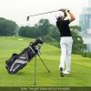 imageGoplus 14 Way Top Dividers Golf Stand Bag Lightweight Golf Clubs Bag with Cooler Bag 6 Zippered Pockets Dual Shoulder Straps Rain Hood Portable Golf Bag with Stand for Men WomenGrey