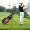 imageGoplus 14 Way Top Dividers Golf Stand Bag Lightweight Golf Clubs Bag with Cooler Bag 6 Zippered Pockets Dual Shoulder Straps Rain Hood Portable Golf Bag with Stand for Men WomenRed