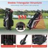 imageGoplus 14 Way Top Dividers Golf Stand Bag Lightweight Golf Clubs Bag with Cooler Bag 6 Zippered Pockets Dual Shoulder Straps Rain Hood Portable Golf Bag with Stand for Men WomenRed