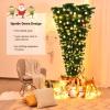 imageGoplus 6ft Prelit Upside Down Christmas Tree Artificial Black Halloween Tree w 270 Purple LED Lights ampamp Decorations Hinged Inverted Xmas Pine Tree for Holiday Carnival Party DecorationsGreen