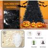 imageGoplus 7ft Prelit Black Christmas Tree Hinged Artificial Halloween Tree w 500 Purple LED Lights ampamp Metal Stand Perfect Xmas Tree for Holiday Festival PartiesBlack