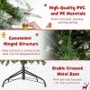 imageGoplus 9 FT PreLit Pencil Christmas Tree Artificial Snow Flocked Hinged Fake Slim Xmas Tree with 470 WarmWhite LED Lights 1310 Branch Tips 98 Pine Cones for Office Home DecorationGreenpencil Tree